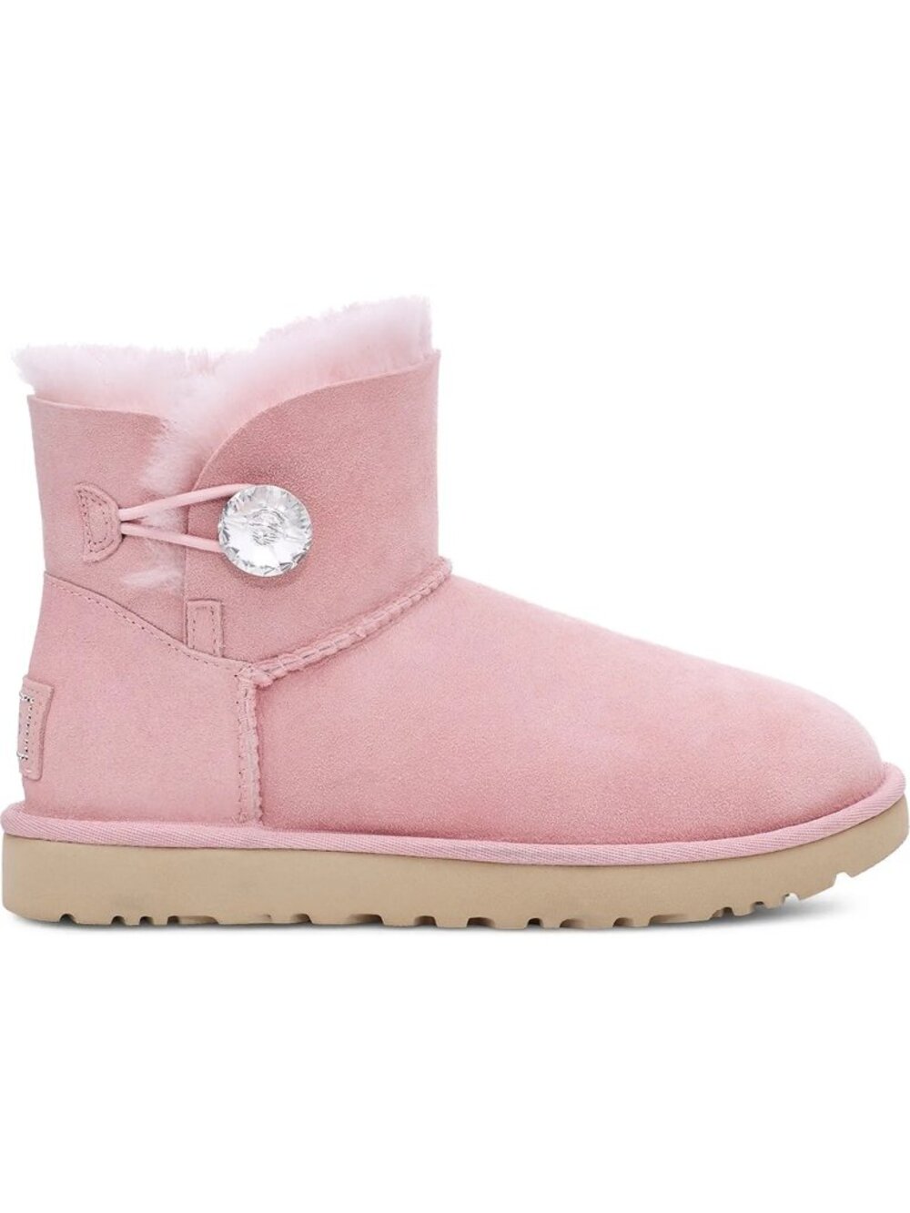 UGG Pink US 6 Mini Bailey Boots Swarovski Crystal Button Bling